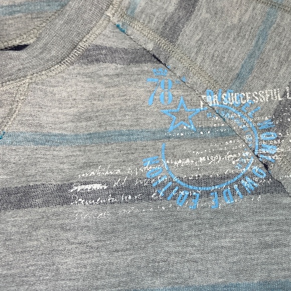 Men's Diesel Reversible Striped Sweatshirt In Gray Size L-XL - Picture 5 of 6